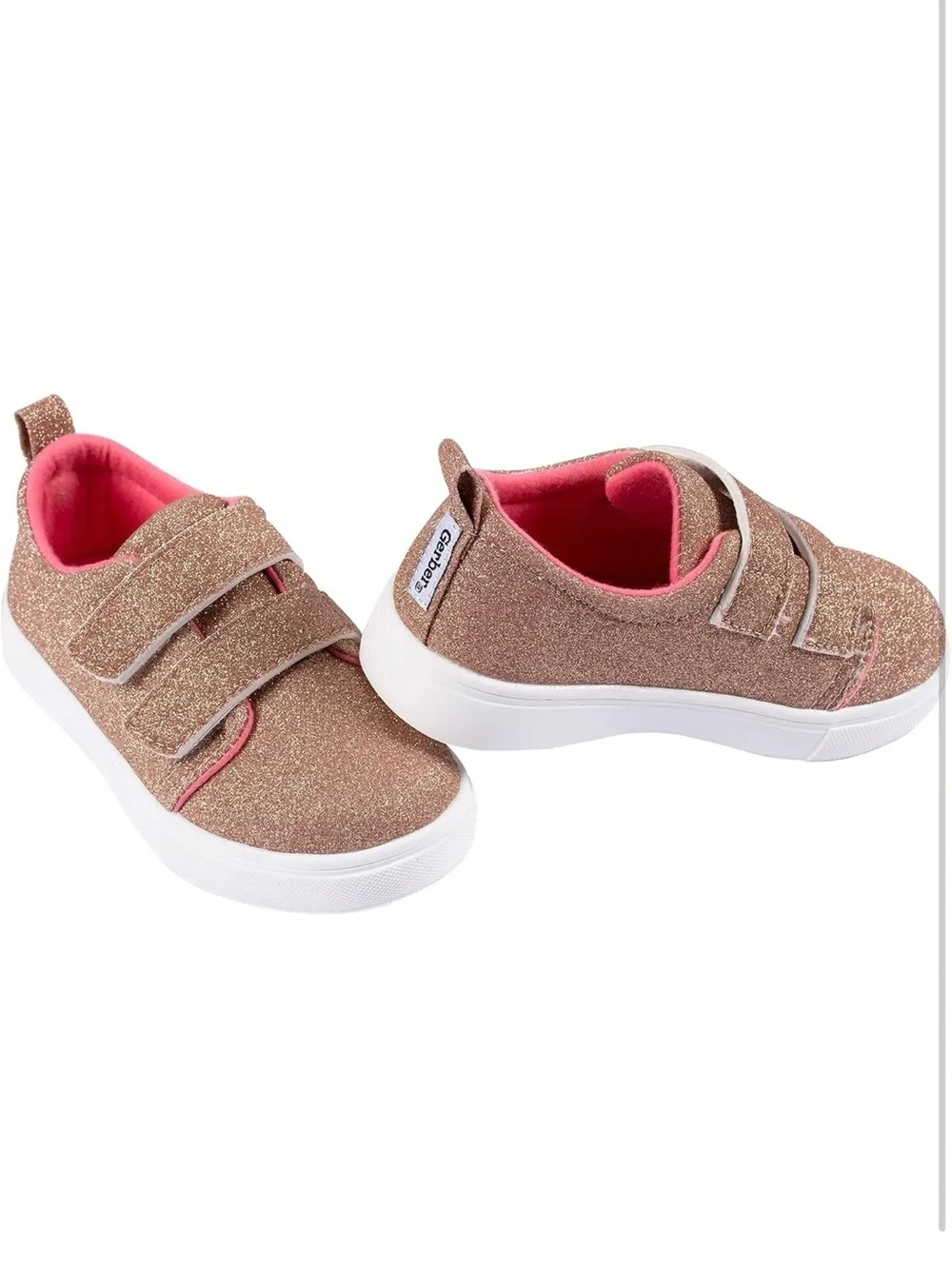 Gerber Rose Gold Glitter Velcro Toddler Sneakers